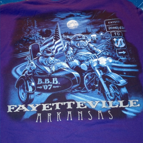 Purple Bike Blues BBQ Rally Fayetteville Arkansas University AR Large 2007 - Picture 1 of 3